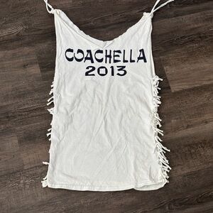 White Coachella 2013 Fringe Tank Top